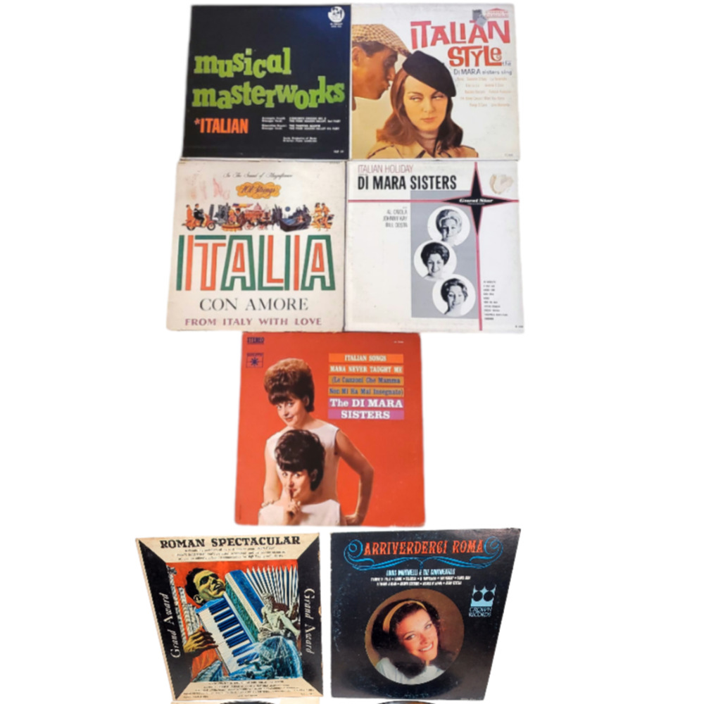 Lot of 7 Vintage Italian 3 Di Mara Sisters 33 rpm Vinyl Records